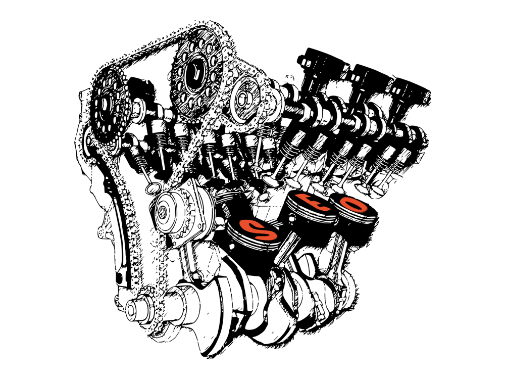 car engine representing SEO