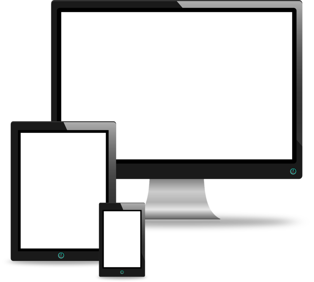 Desktop monitor, Tablet and Mobile Phone
