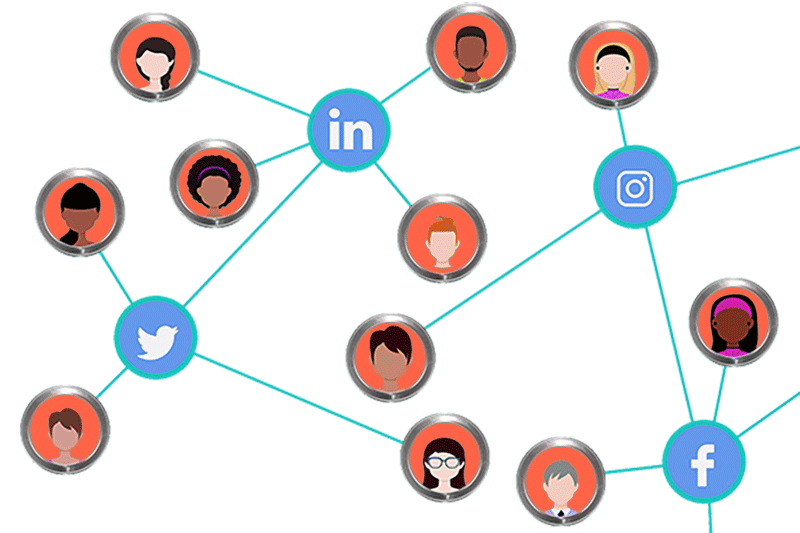 network of people connected through social media